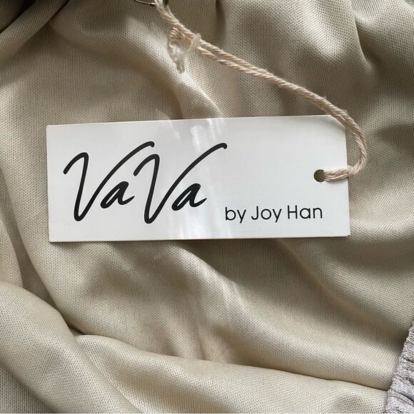 VaVa By Joy Han Rochelle Black/Gray/Tan Off The Shoulder Dress Women’s Sz L - Picture 8 of 14